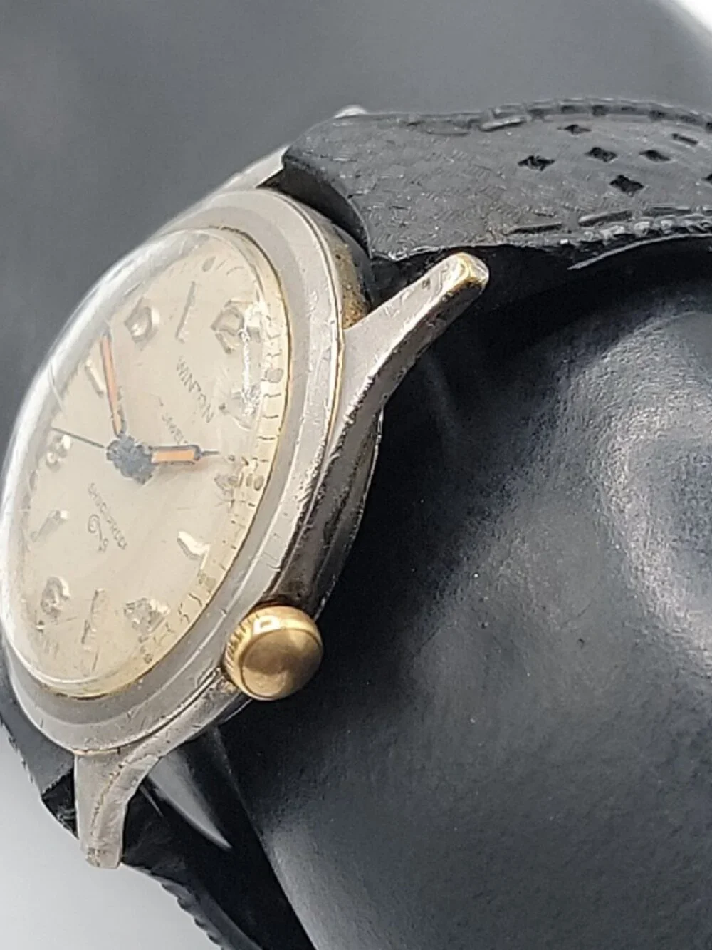 Vtg 1950s Winton Military Watch 17J Manual RUNS Swiss Tropic MOD DEP Strap 18mm